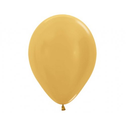 12cm (5 Inch) Metallic Gold Latex Balloons