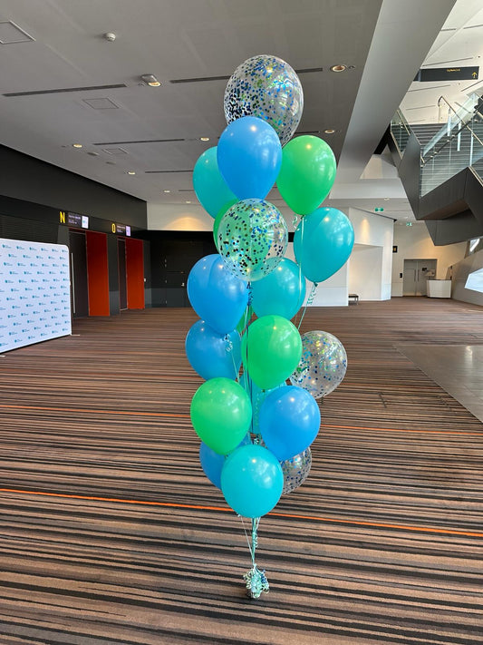 18 Helium Balloons Bouquet with 16 Inch Confetti Balloon