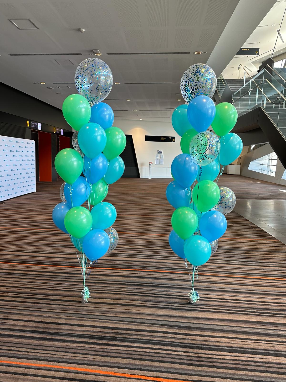 18 Helium Balloons Bouquet with 16 Inch Confetti Balloon