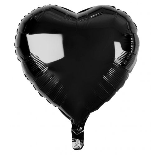 18 Inch Black Heart Foil Balloon
