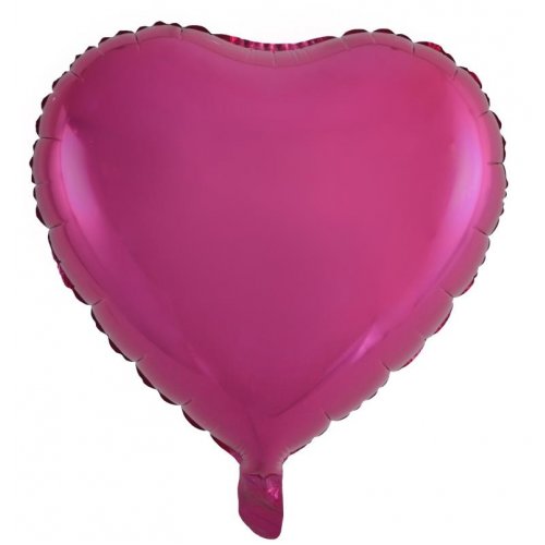 18 Inch Magenta Heart Foil Balloon