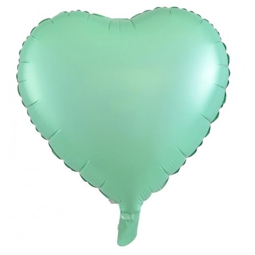18 Inch Matt Pastel Mint Green Heart Foil Balloon