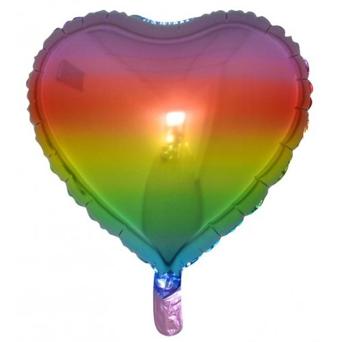 18 Inch Rainbow Heart Foil Balloon