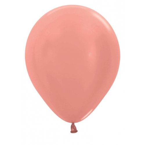 30cm (11 Inch) Metallic Rose Gold Latex Balloons