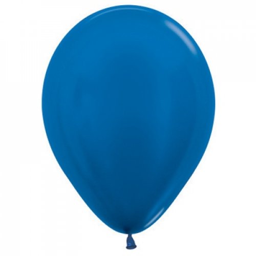 30cm (11 Inch) Metallic Royal Blue Latex Balloons
