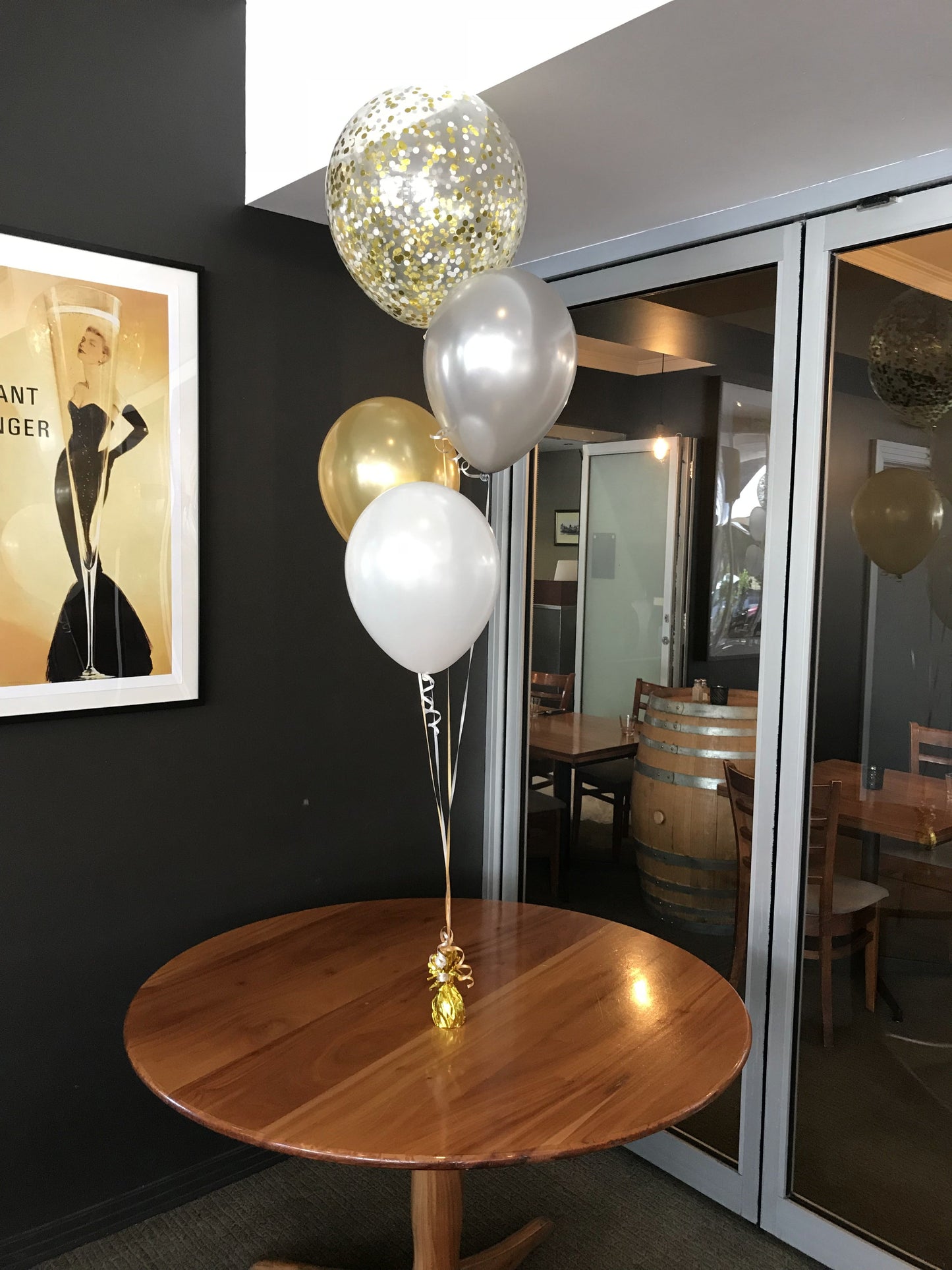 3 Helium Balloons Bouquet with 16 Inch Confetti Balloon