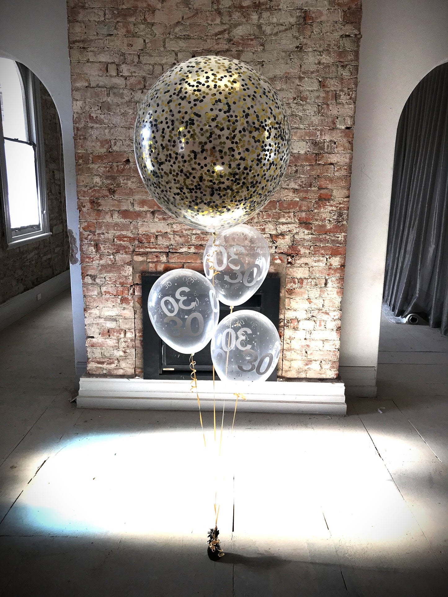 3 Helium Balloons Bouquet with 60cm Confetti Balloon