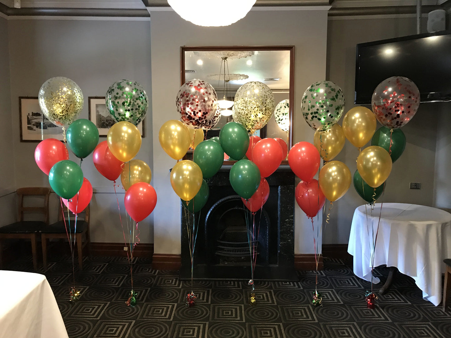 4 Helium Balloons Bouquet with 16 Inch Confetti Balloon