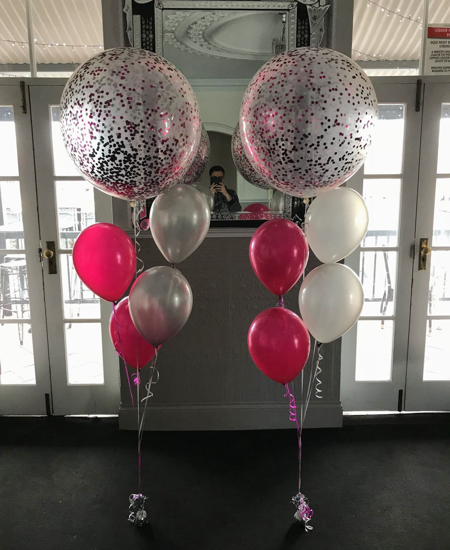 4 Helium Balloons Bouquet with 60cm Confetti Balloon