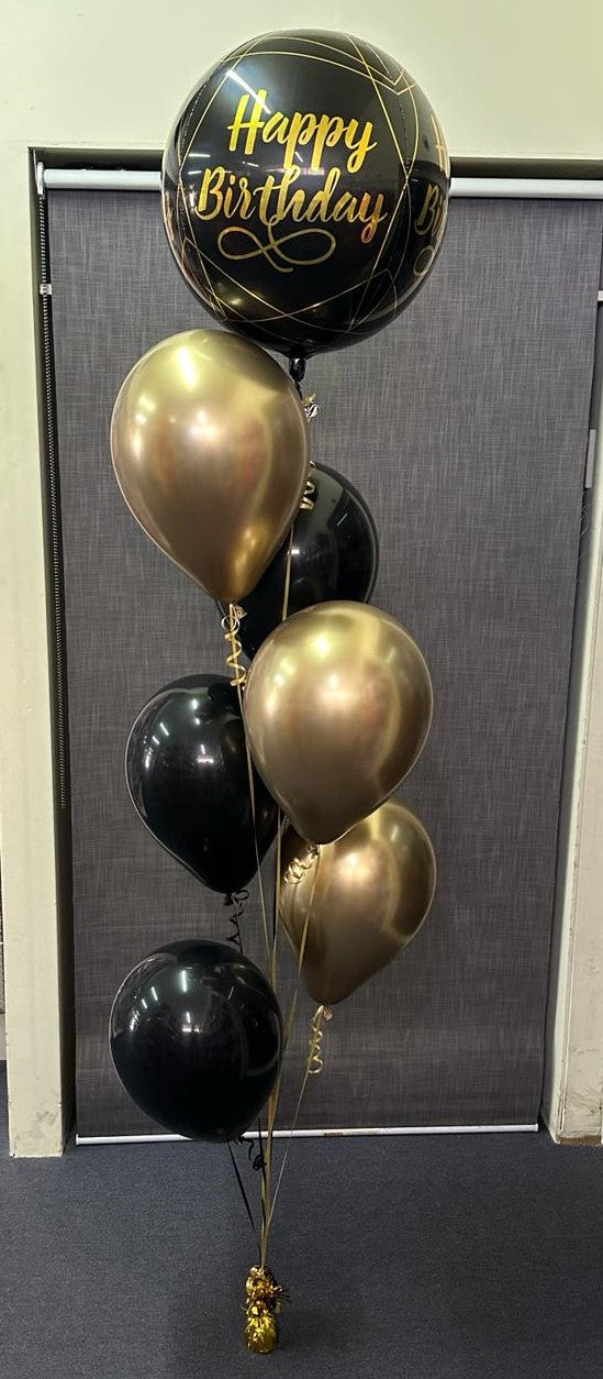 6 Helium Balloons Bouquet with Orbz Balloon