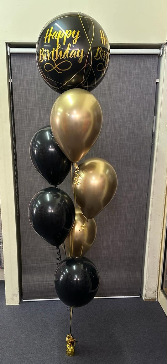 6 Helium Balloons Bouquet with Orbz Balloon