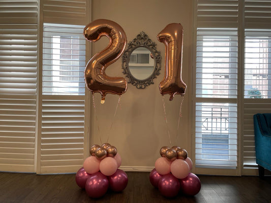 86cm Megaloon Number with Balloon Bouquet each