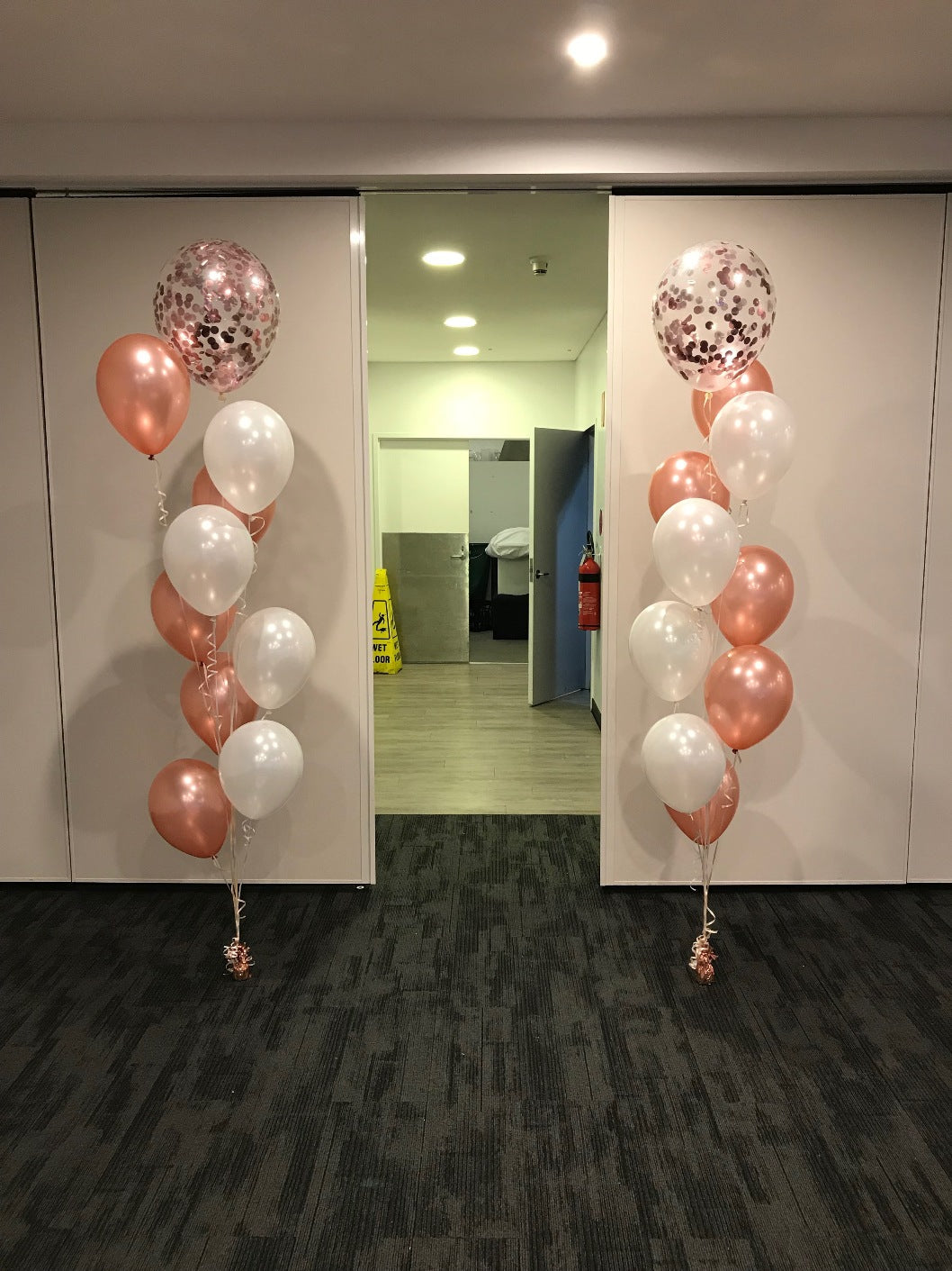 9 Helium Balloons Bouquet with 16 Inch Confetti Balloon