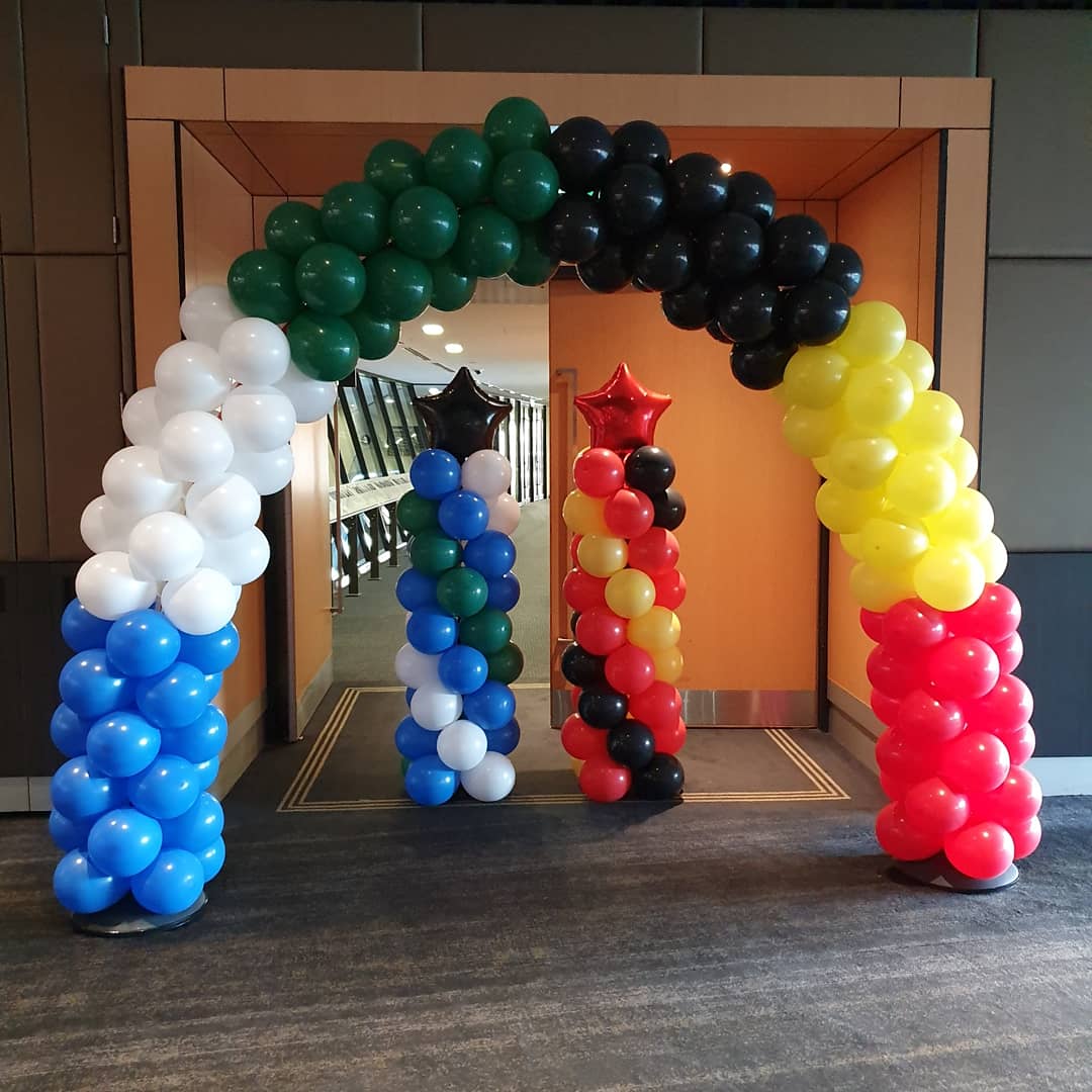 Balloon Arch Double Door with 2 Balloon Columns
