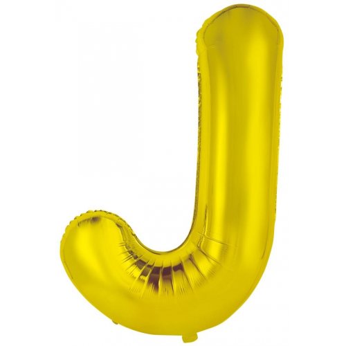 Letter J Foil Balloon 86cm - Gold