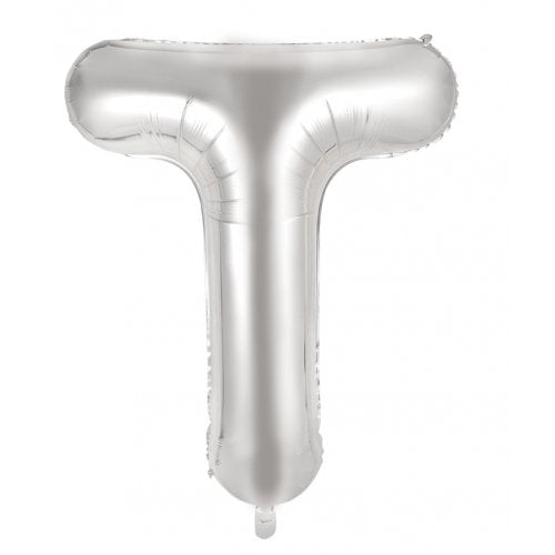 Letter T Foil Balloon 86cm - Silver