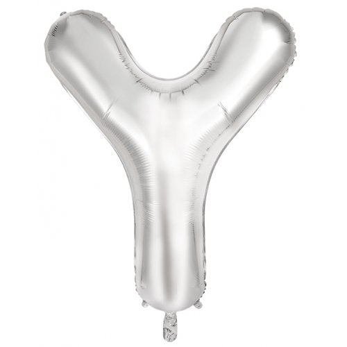 Letter Y Foil Balloon 86cm - Silver