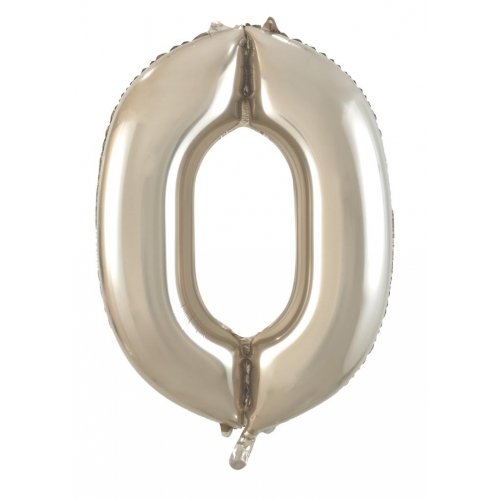 Number 0 Foil Balloon - Champagne