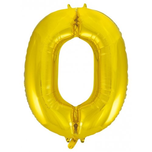 Number 0 Foil Balloon - Gold