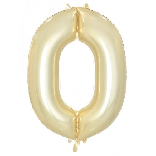 Number 0 Foil Balloon - Luxe Gold