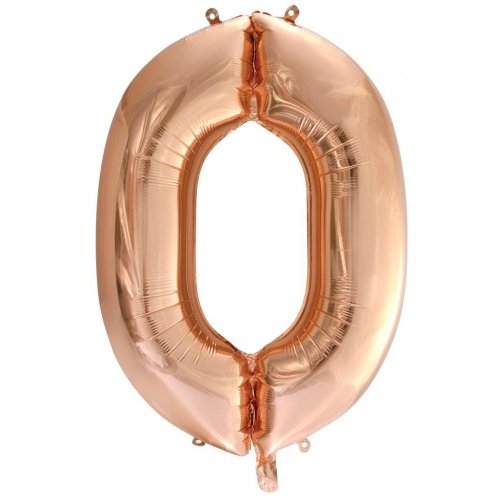 Number 0 Foil Balloon - Rose Gold