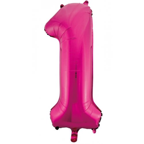 Number 1 Foil Balloon - Magenta