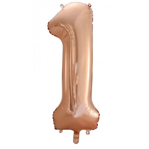 Number 1 Foil Balloon - Rose Gold