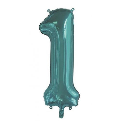 Number 1 Foil Balloon - Teal