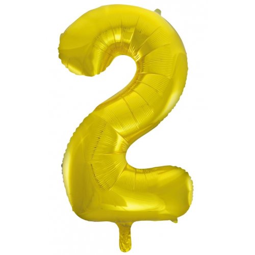 Number 2 Foil Balloon - Gold