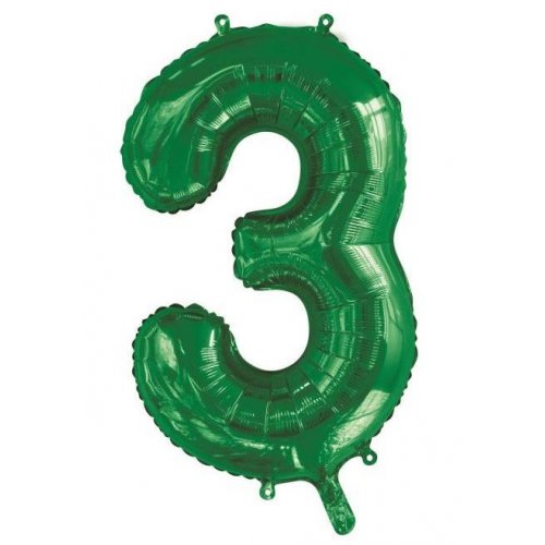 Number 3 Foil Balloon - Green