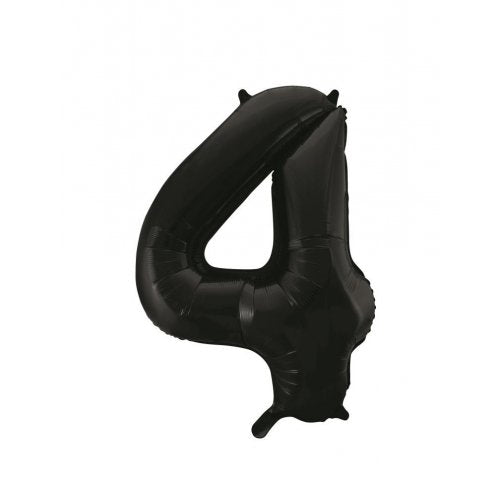 Number 4 Foil Balloon - Black