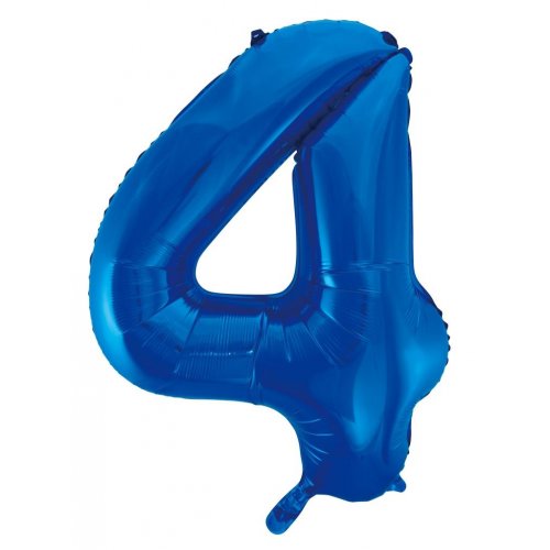 Number 4 Foil Balloon - Blue