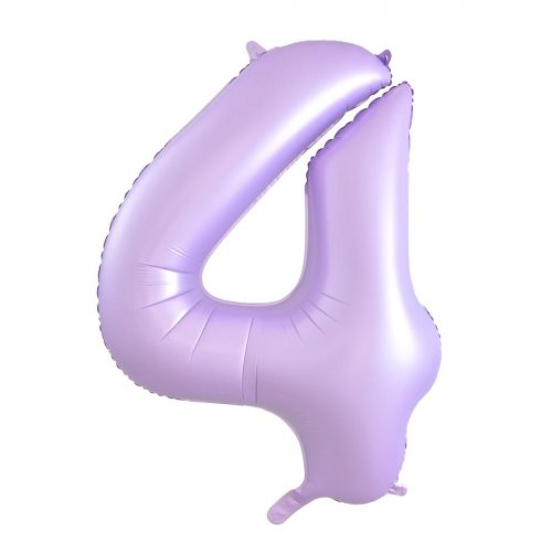 Number 4 Foil Balloon - Matt Pastel Lilac