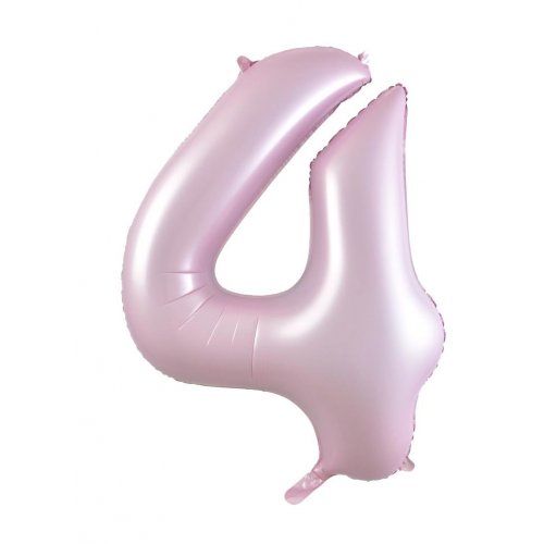 Number 4 Foil Balloon - Matt Pastel Pink