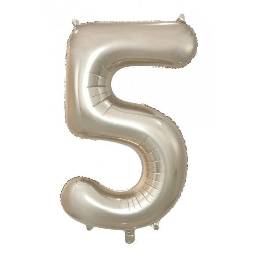 Number 5 Foil Balloon - Champagne