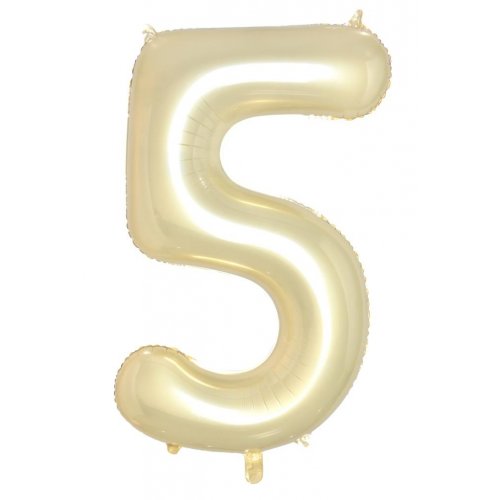 Number 5 Foil Balloon - Luxe Gold