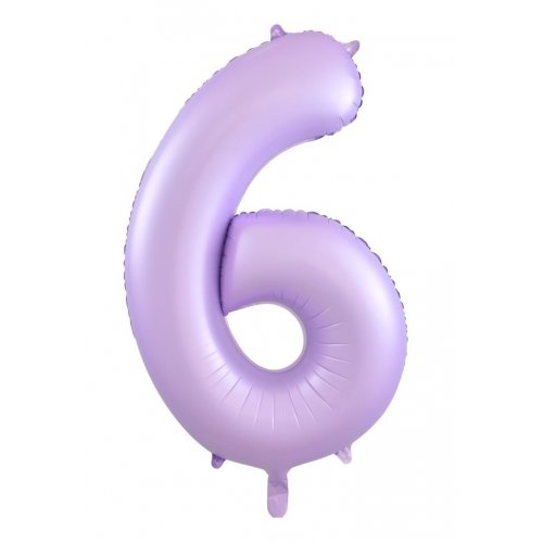 Number 6 Foil Balloon - Matt Pastel Lilac