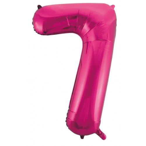 Number 7 Foil Balloon - Magenta