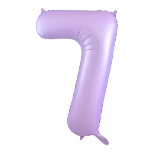 Number 7 Foil Balloon - Matt Pastel Lilac