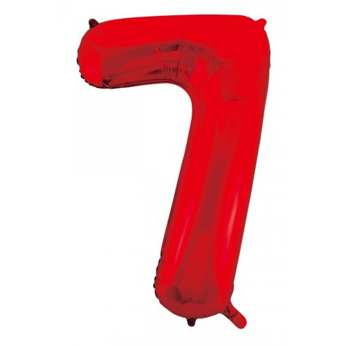 Number 7 Foil Balloon - Red