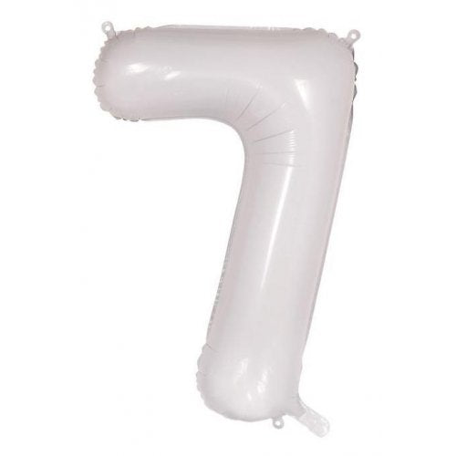 Number 7 Foil Balloon - White