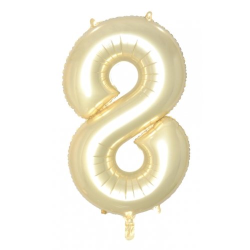 Number 8 Foil Balloon - Luxe Gold