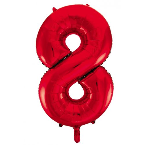 Number 8 Foil Balloon - Red
