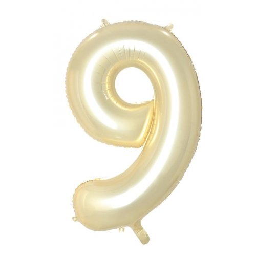 Number 9 Foil Balloon - Luxe Gold