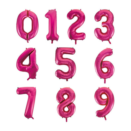 Pink Helium Megaloon Numbers Foil Balloon