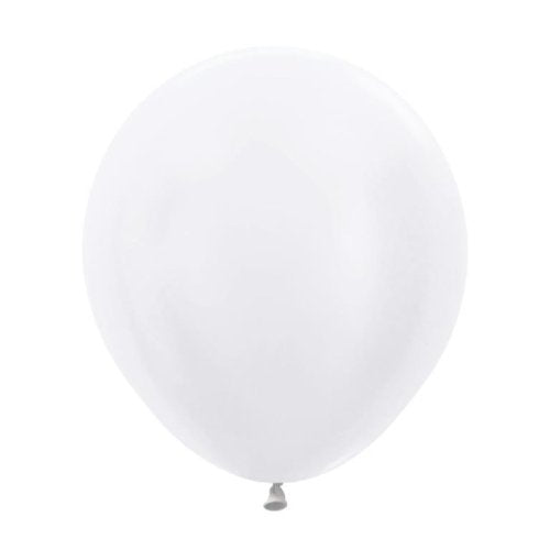 46cm Metallic White (Satin Pearl) Latex Balloons