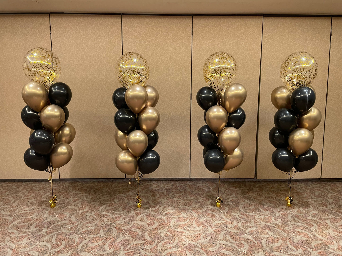 12 Helium Balloons Bouquet with 16 Inch Confetti Balloon