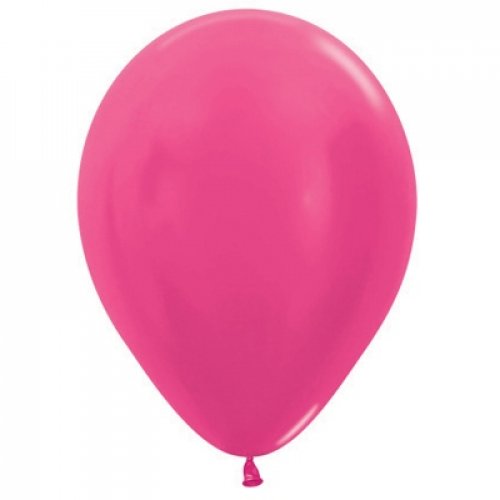 12cm (5 Inch) Metallic Hot Pink Latex Balloons