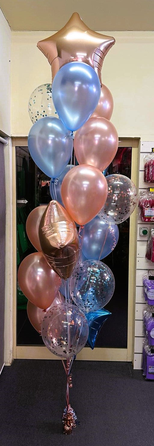 15 Helium Balloons Bouquet with 18 Inch Foil Balloons