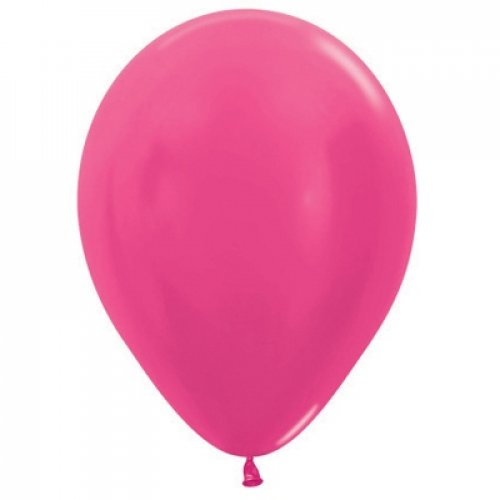 30cm (11 Inch) Metallic Hot Pink Latex Balloons
